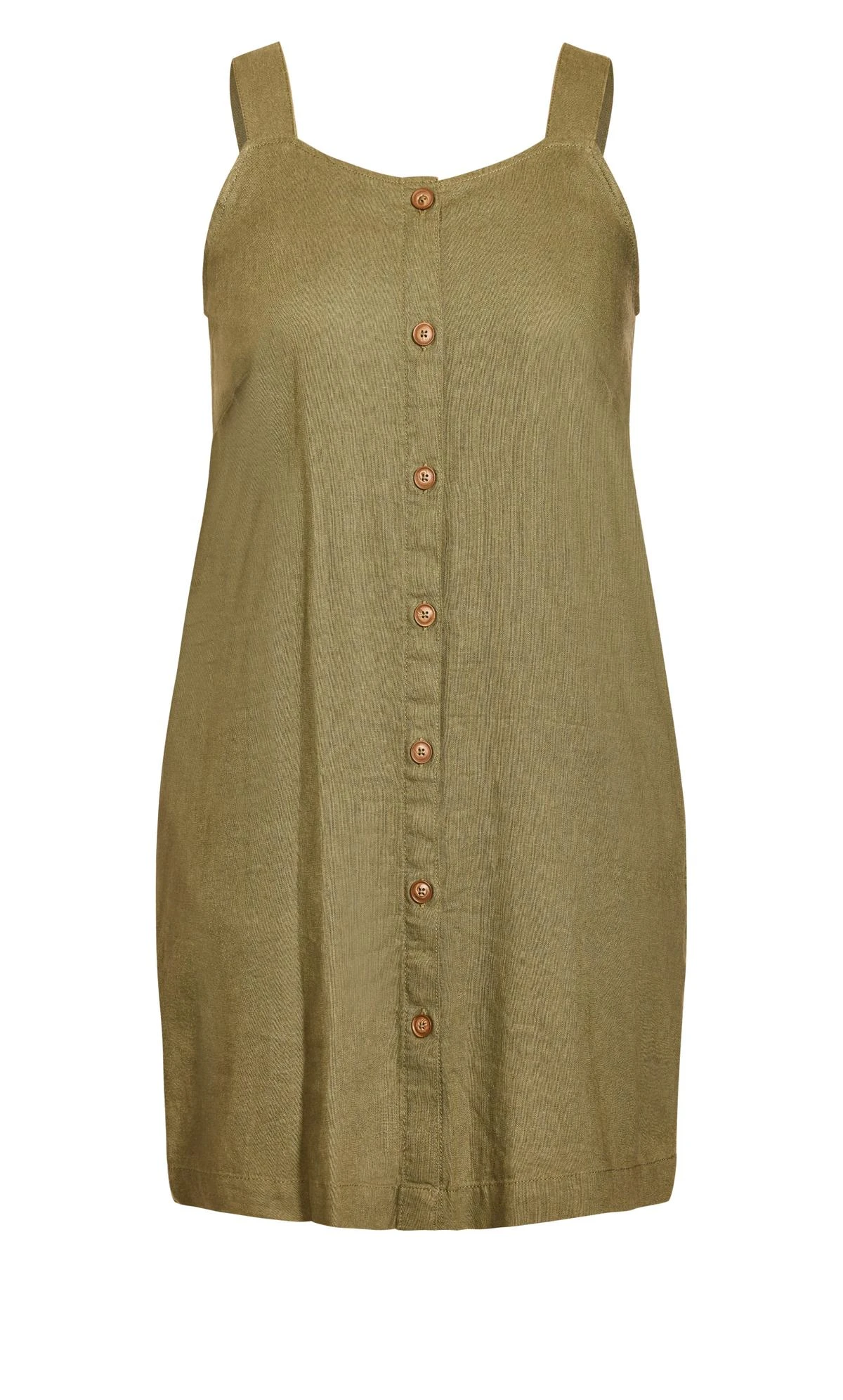 Evans Green Button Through Pocket Dress - Image 3