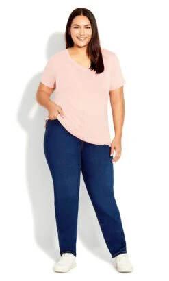 Evans Blue Dark Wash Straight Leg Short Jeans