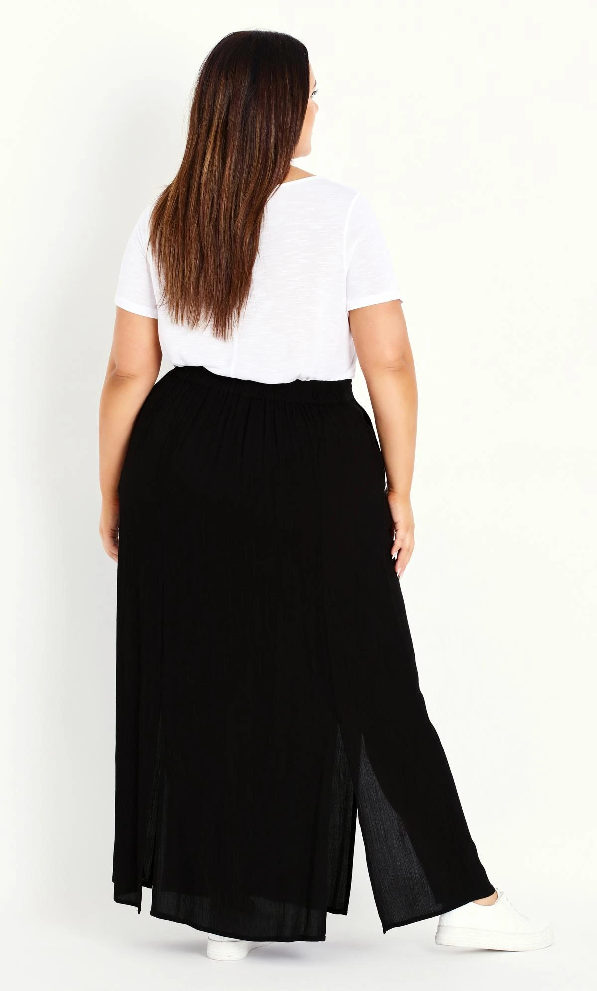 Evans Black Button Detail Maxi Skirt - Image 2