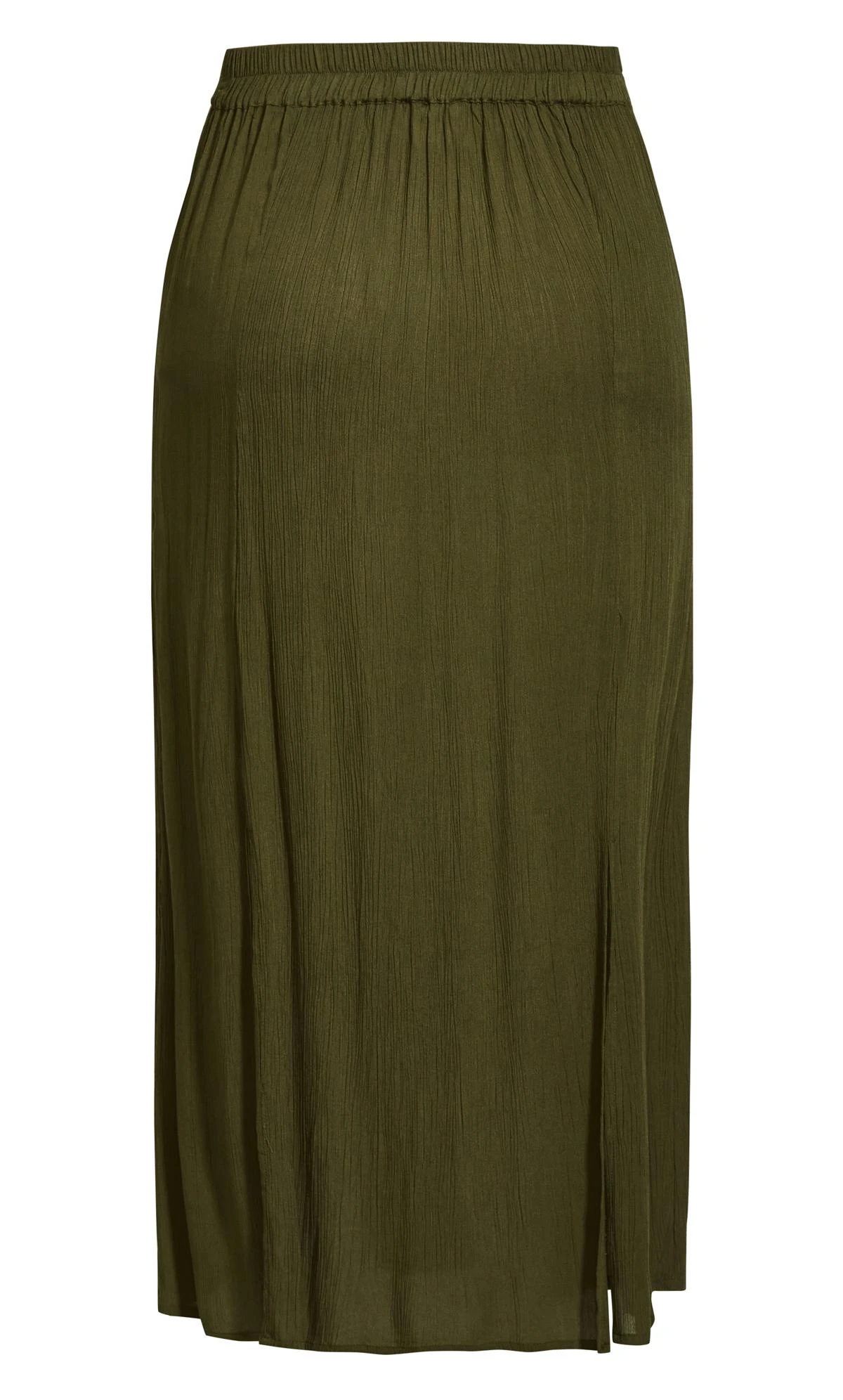 Evans Khaki Green Button Detail Maxi Skirt - Image 4