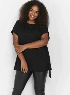 Evans Black Longline Top