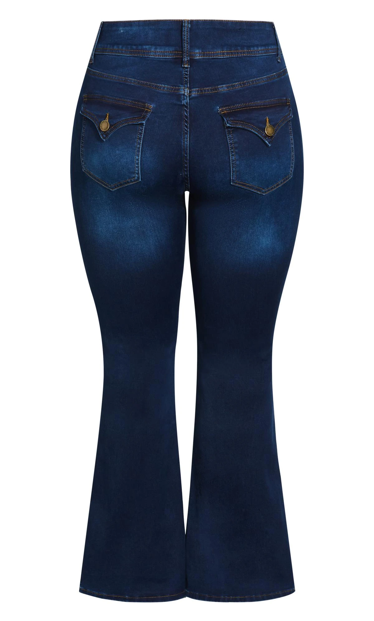 City Chic Blue Dark Wash Flared Jeans - Image 8