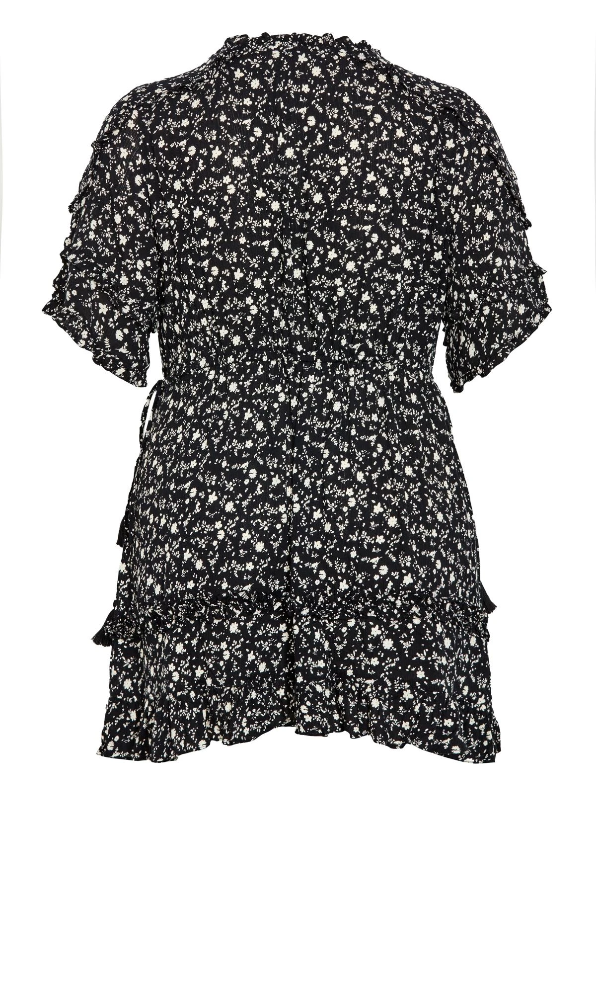 Evans Black & White Ditsy Print Tunic Dress - Image 7