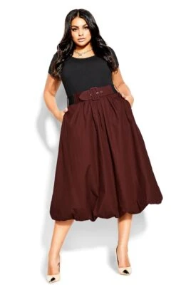 City Chic Truffle Red Paris Days Dress