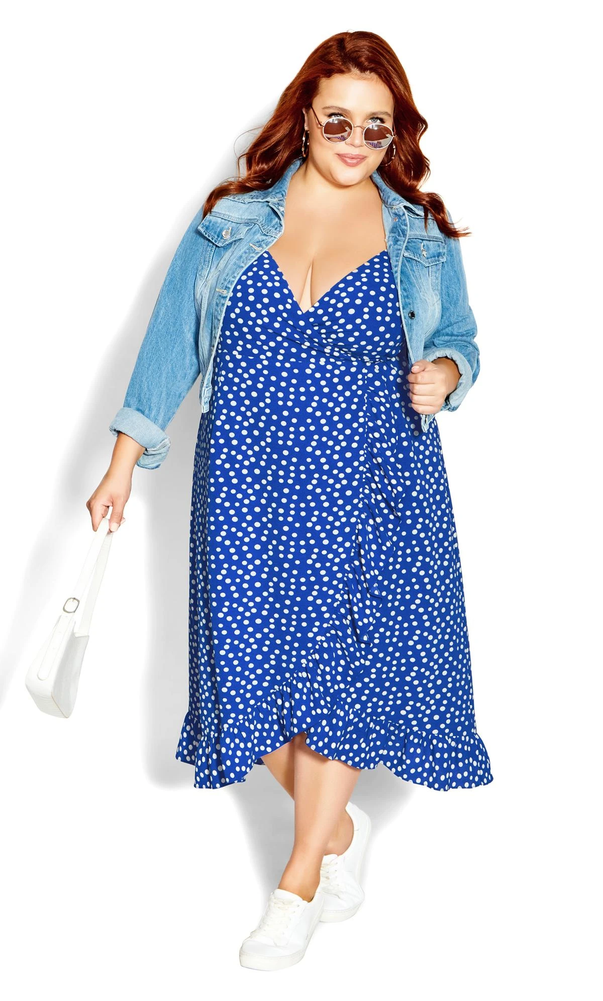 City Chic Blue Wrap Dream Dress - Image 2