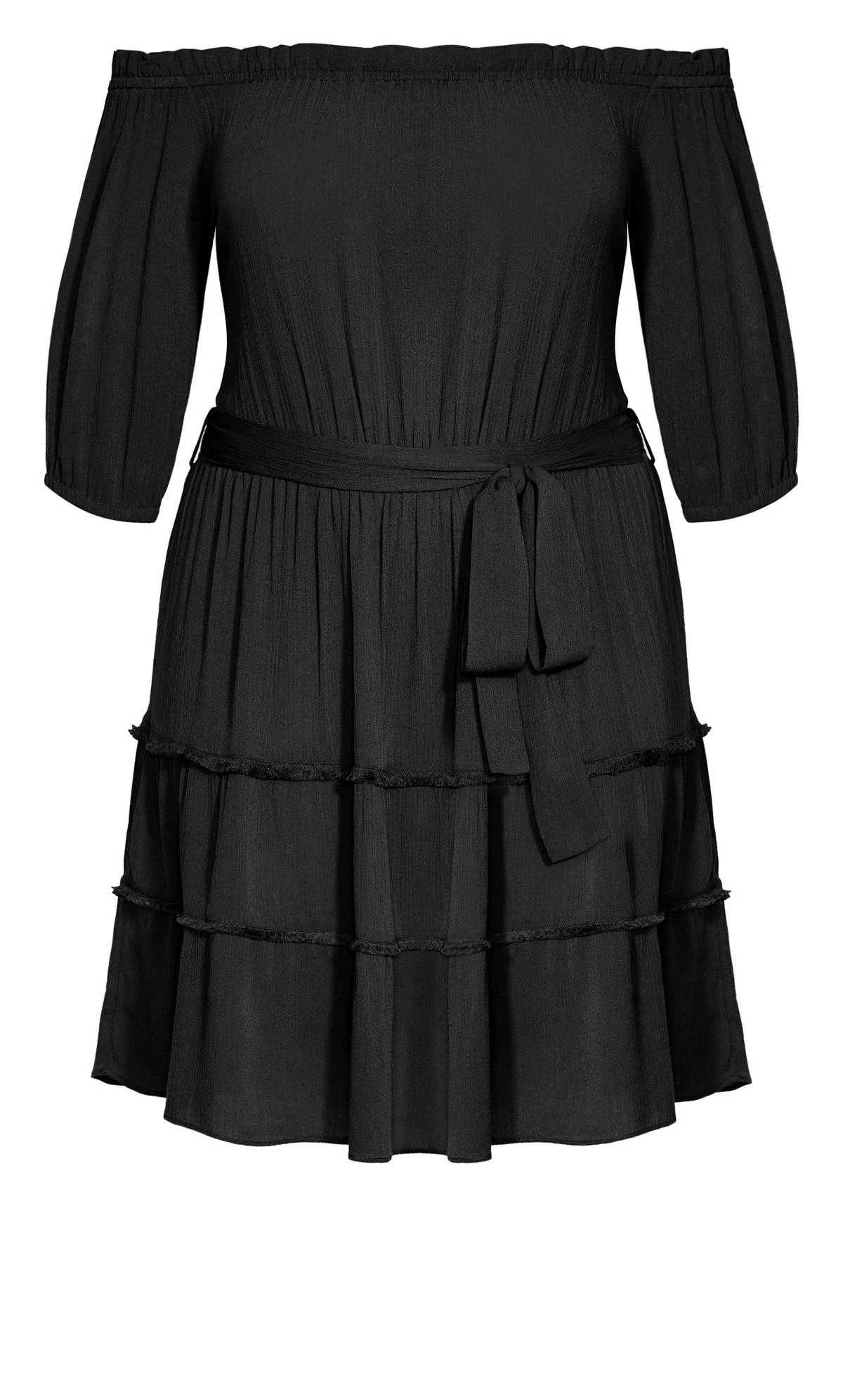 City Chic Black Fiesta Fringe Dress - Image 3