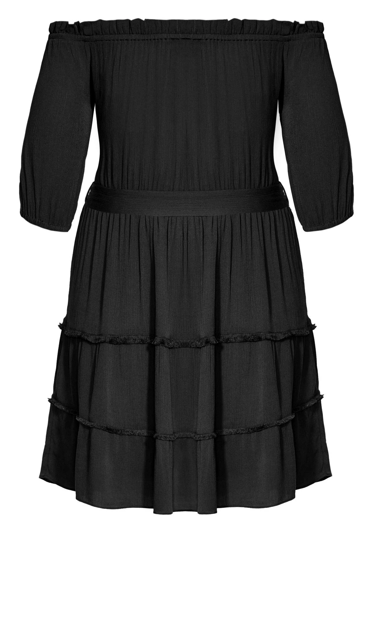 City Chic Black Fiesta Fringe Dress - Image 4