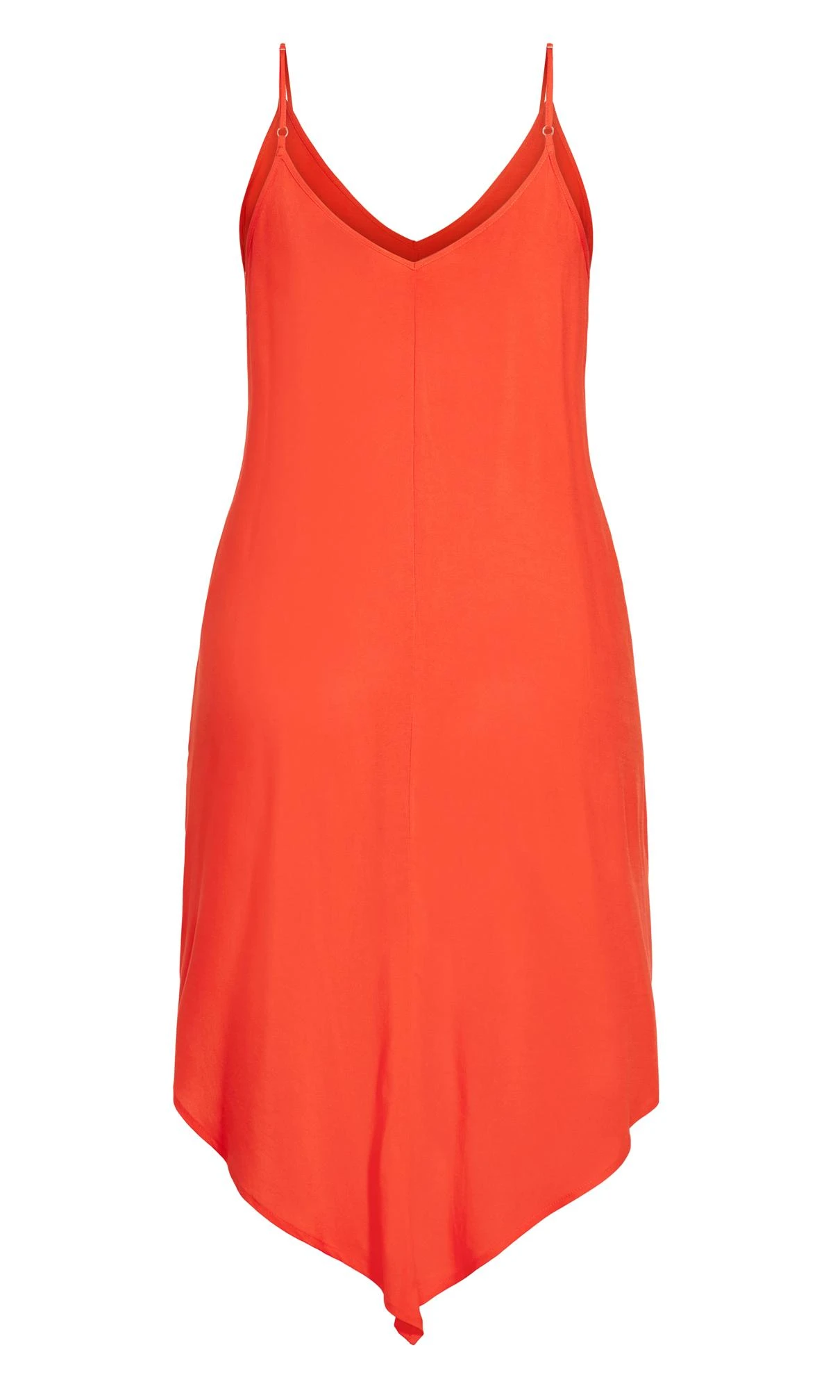 City Chic Bright Orange Hanky Hem Midi Dress - Image 5