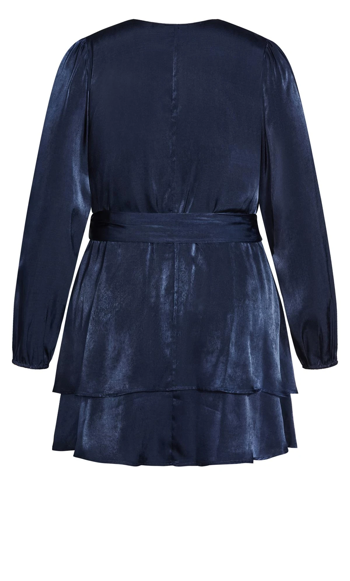 City Chic Navy Frill Wrap Mini Dress - Image 6