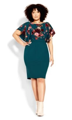 City Chic Teal Green Midi Tube Skirt