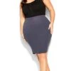 City Chic Grey Midi Tube Skirt