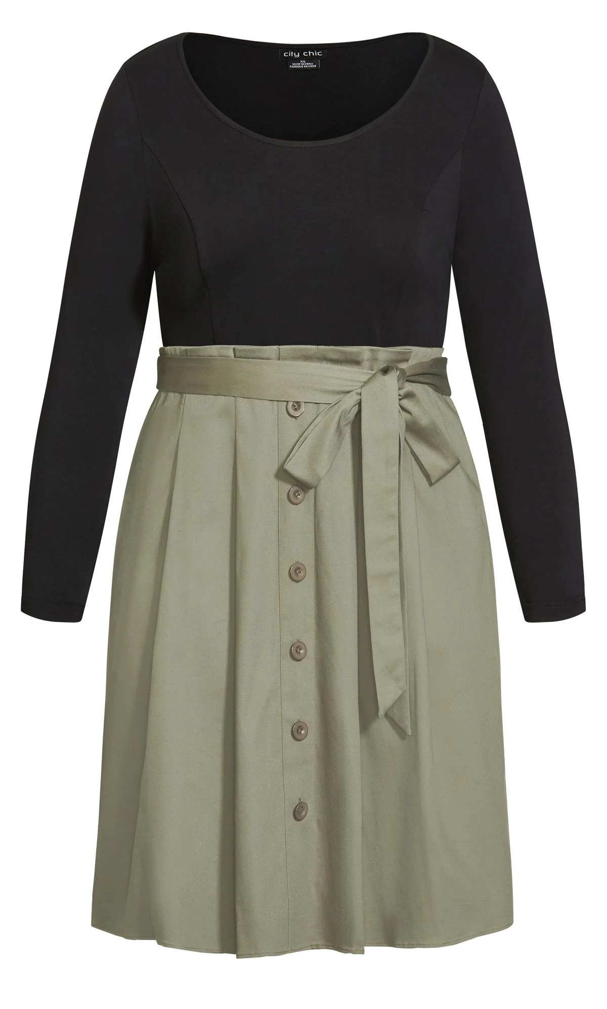 City Chic Sage Green Button Through Skirt - Image 5