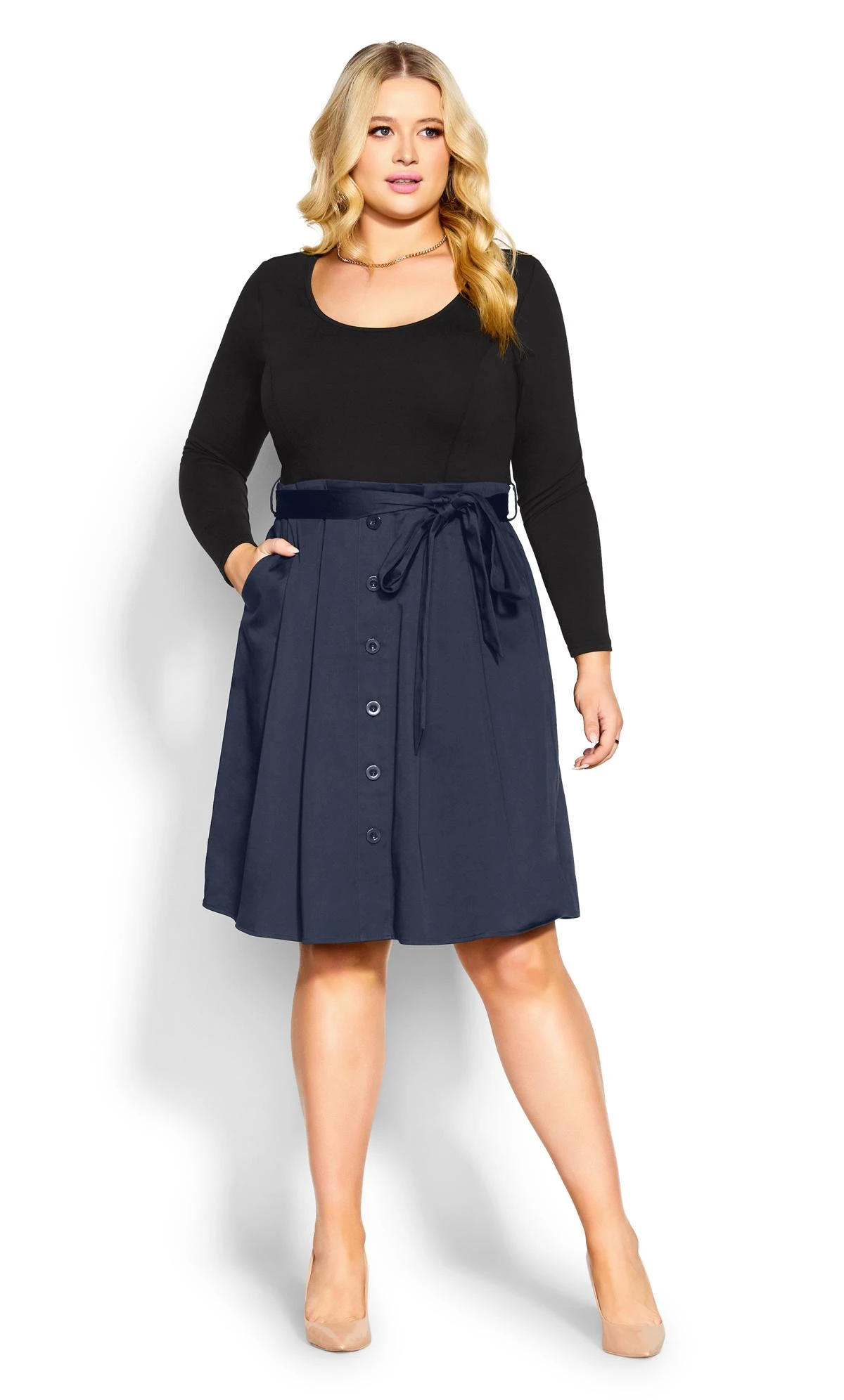 City Chic Navy Uptown Girl Dress - Image 4