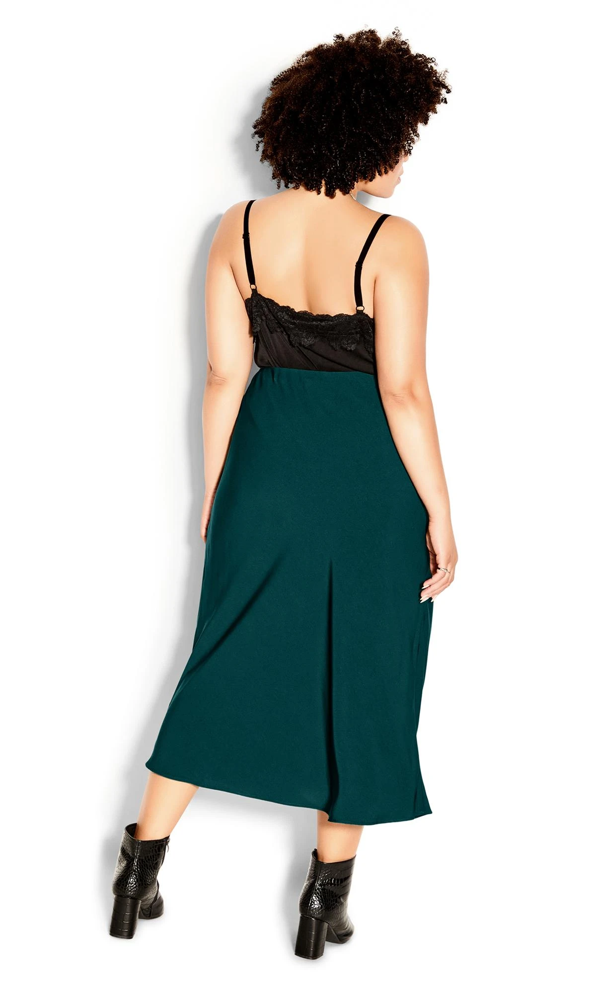 City Chic Green Satin Slip Skirt - Image 7