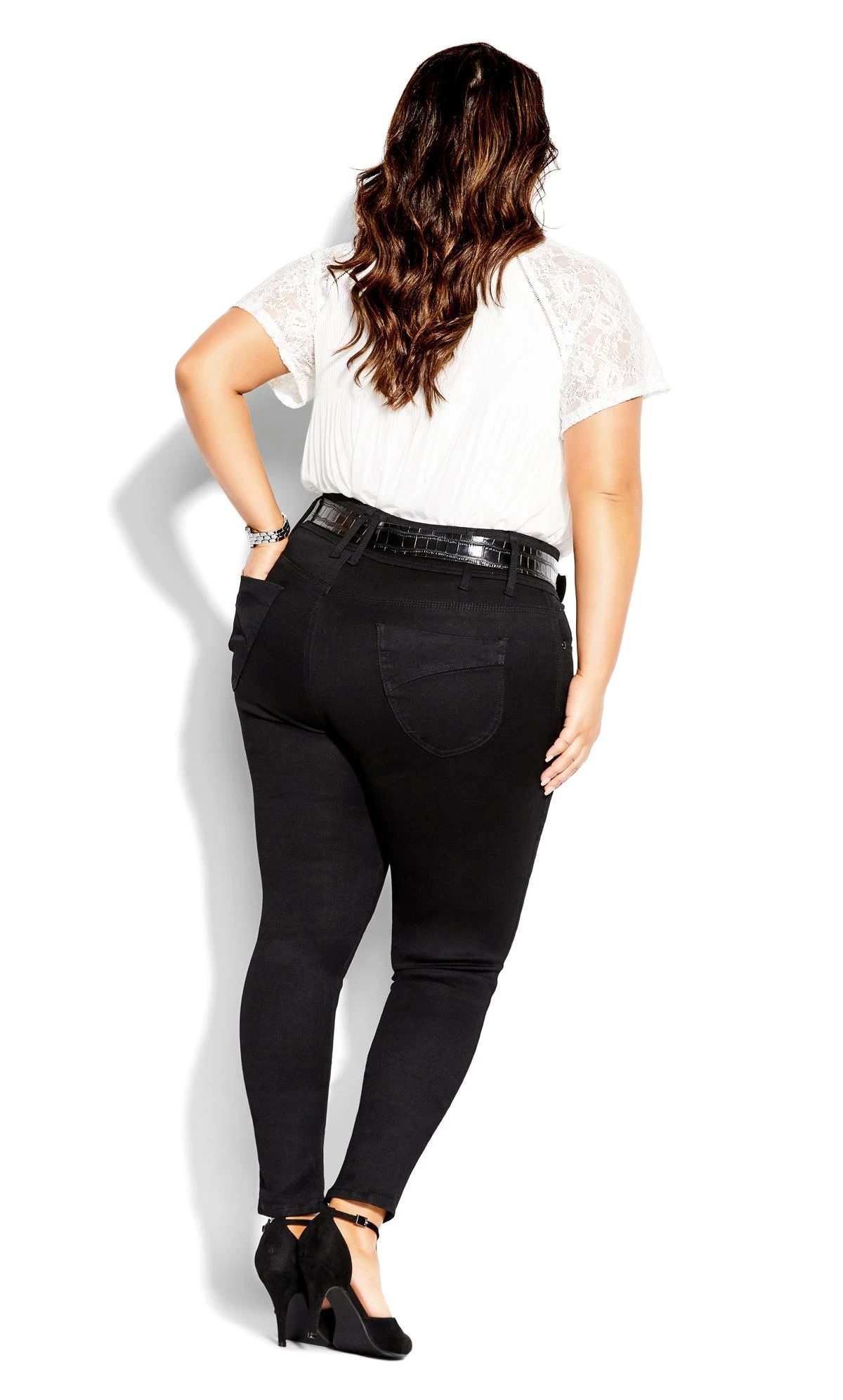 City Chic Black Harley Regular Skinny Jean - Image 5