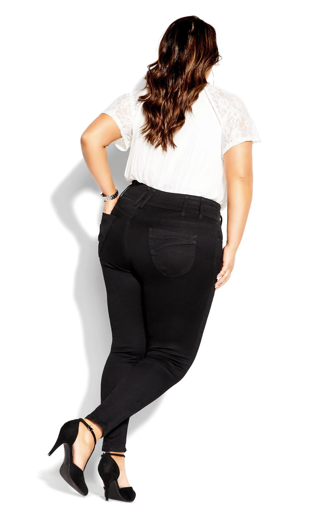 City Chic Black Harley Regular Skinny Jean - Image 6