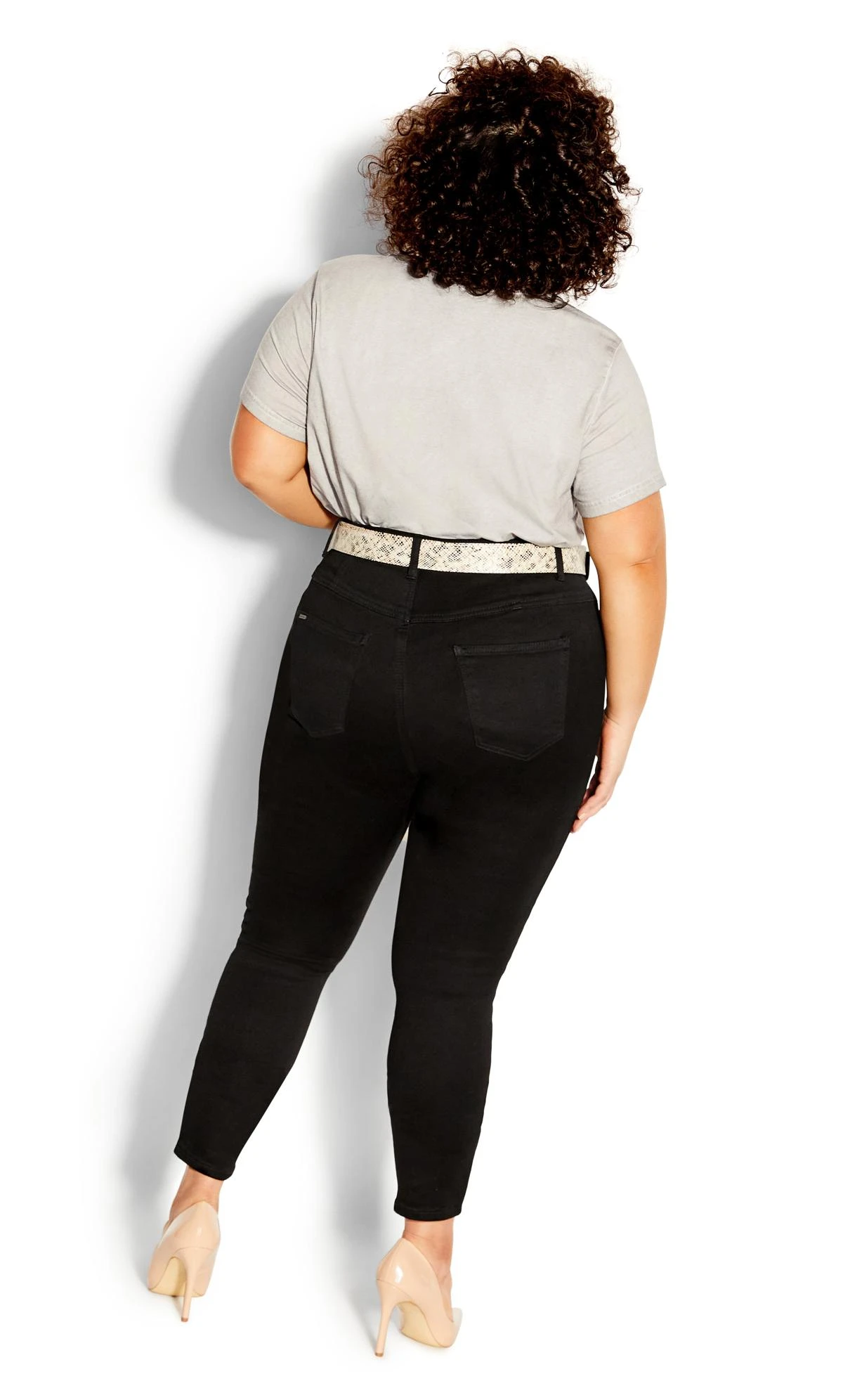 City Chic Black Corset Skinny Jeans - Image 3