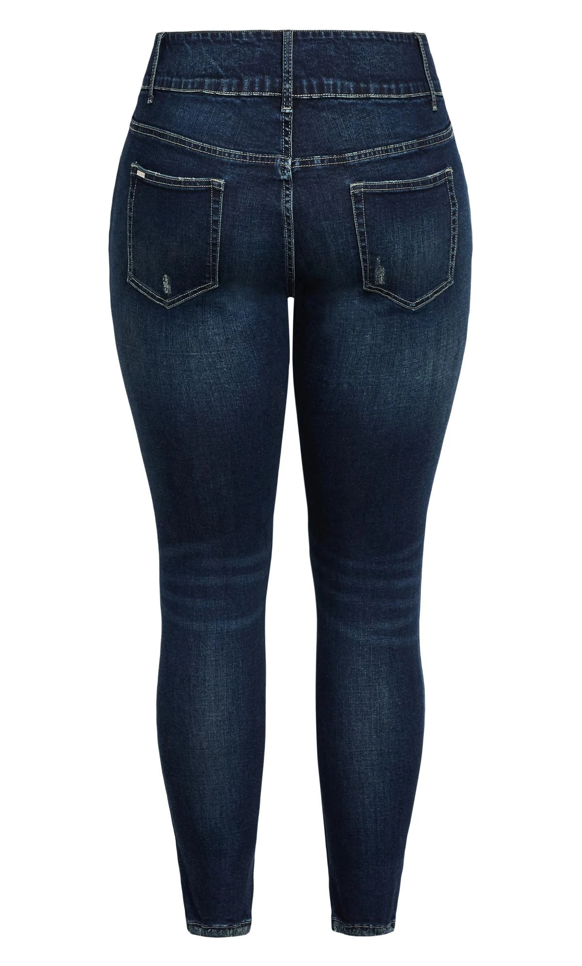 City Chic Blue Denim Asha Baby Ripped Skinny Jeans - Image 5