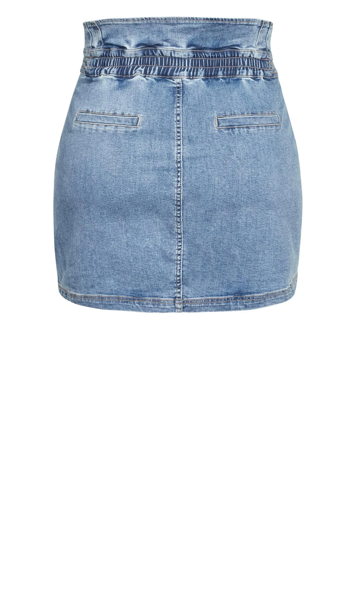City Chic Blue Denim Elasticated Waist Skirt - Image 5