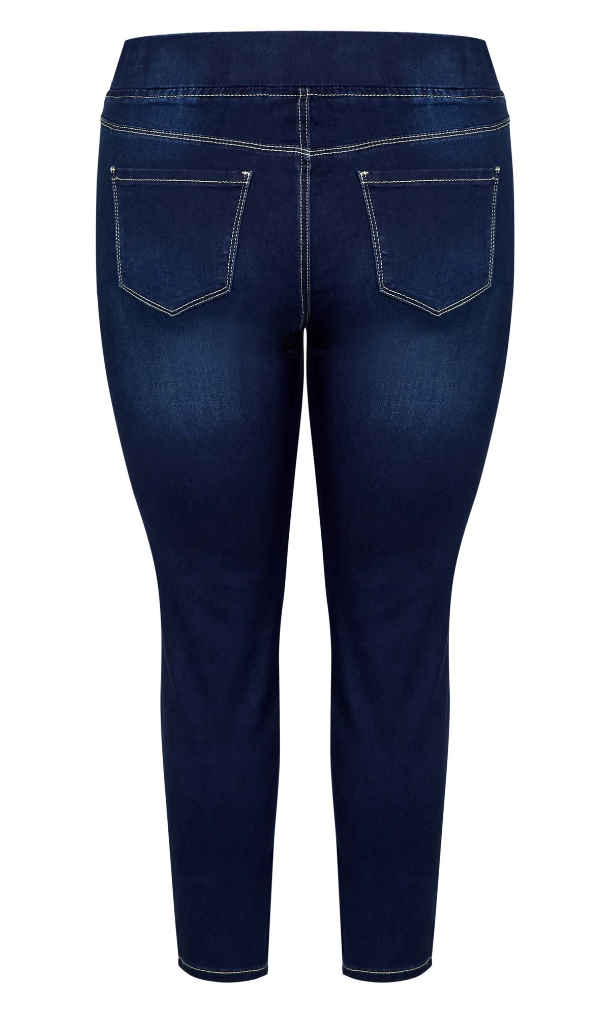 Avenue Dark Blue Wash Skinny Jeans - Image 7