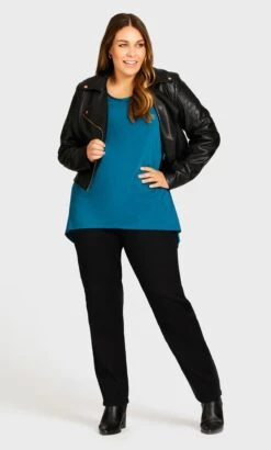 Avenue Black Butter Denim Straight Jean Black