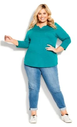 Avenue Blue Light Wash Cropped Jeans