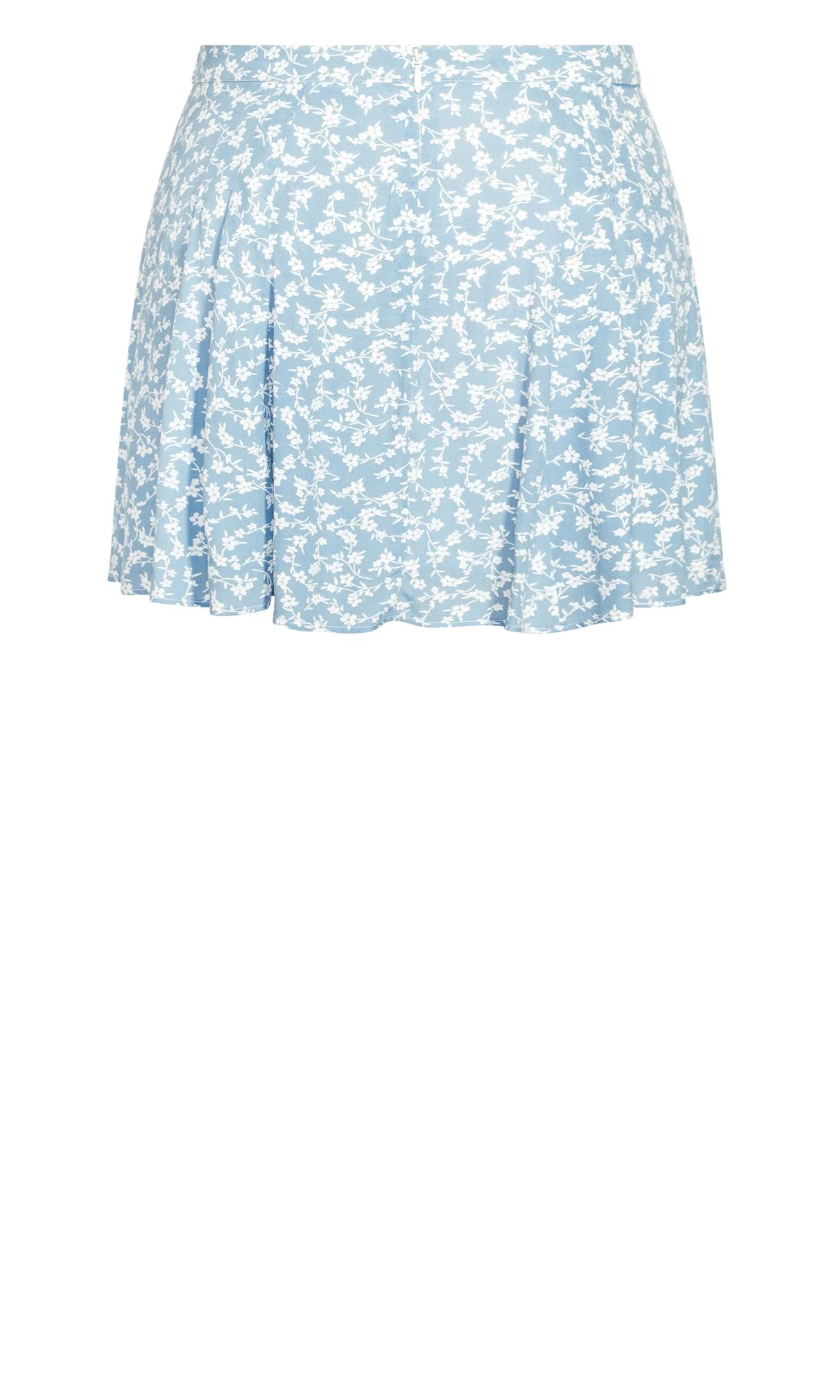 City Chic Blue Floral Print Pleated Skirt - Image 6