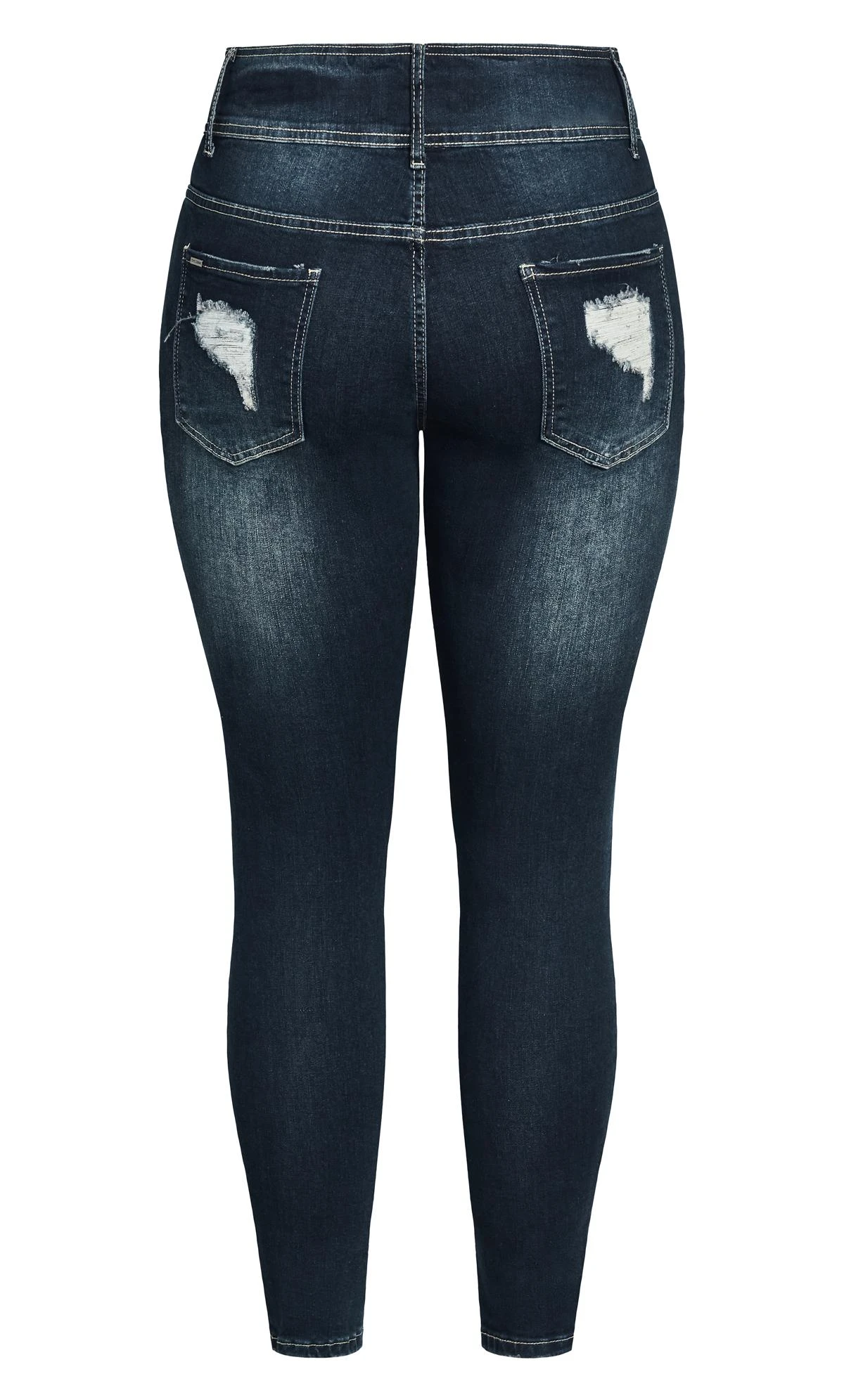 City Chic Dark Blue Denim Asha Distressed Jean - Image 5