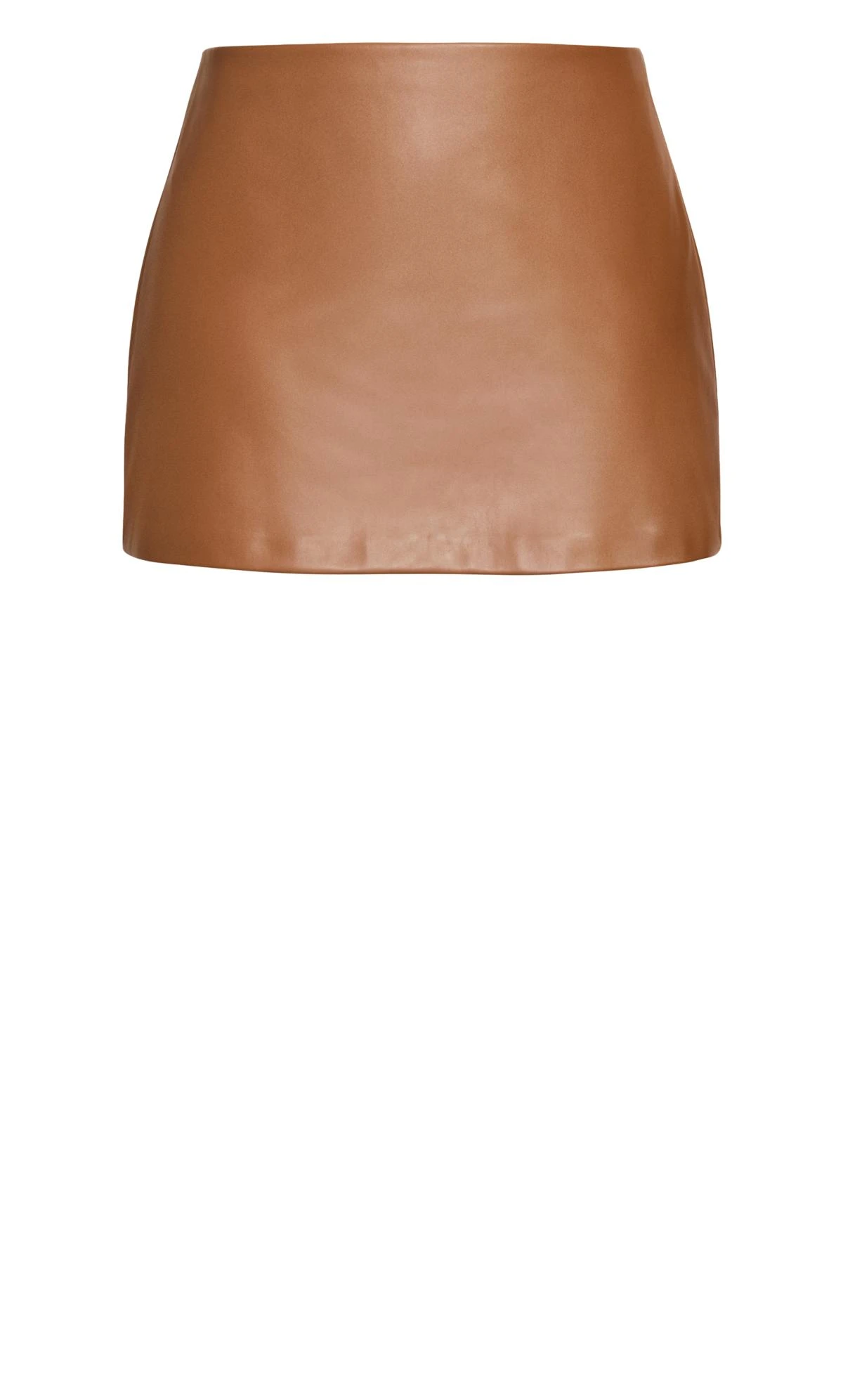 City Chic Brown Faux Leather Mini Skirt - Image 4