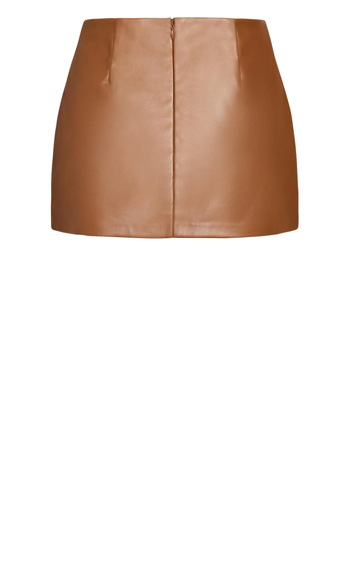 City Chic Brown Faux Leather Mini Skirt - Image 5