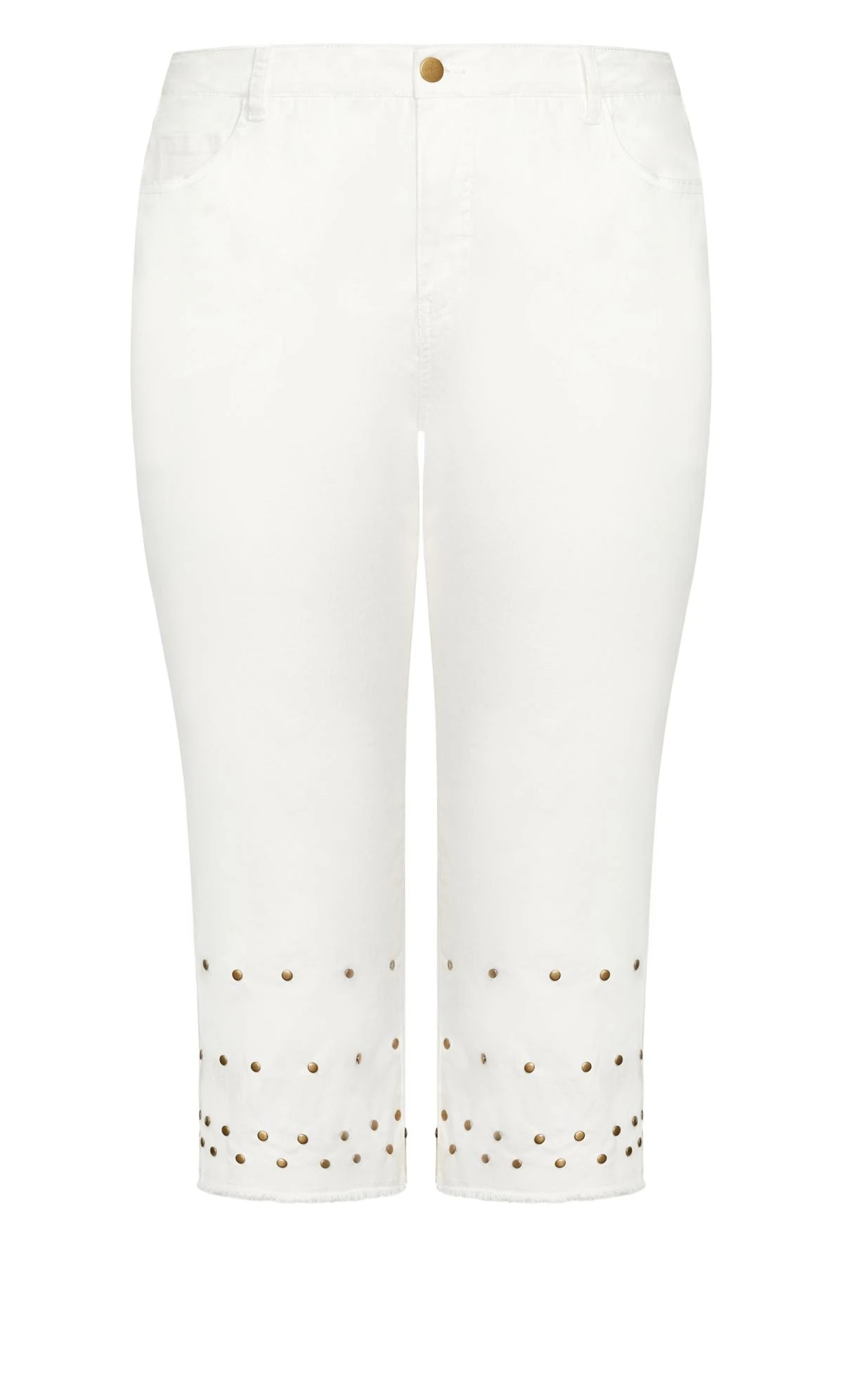 Avenue White Jada Stud Cropped Jeans - Image 6