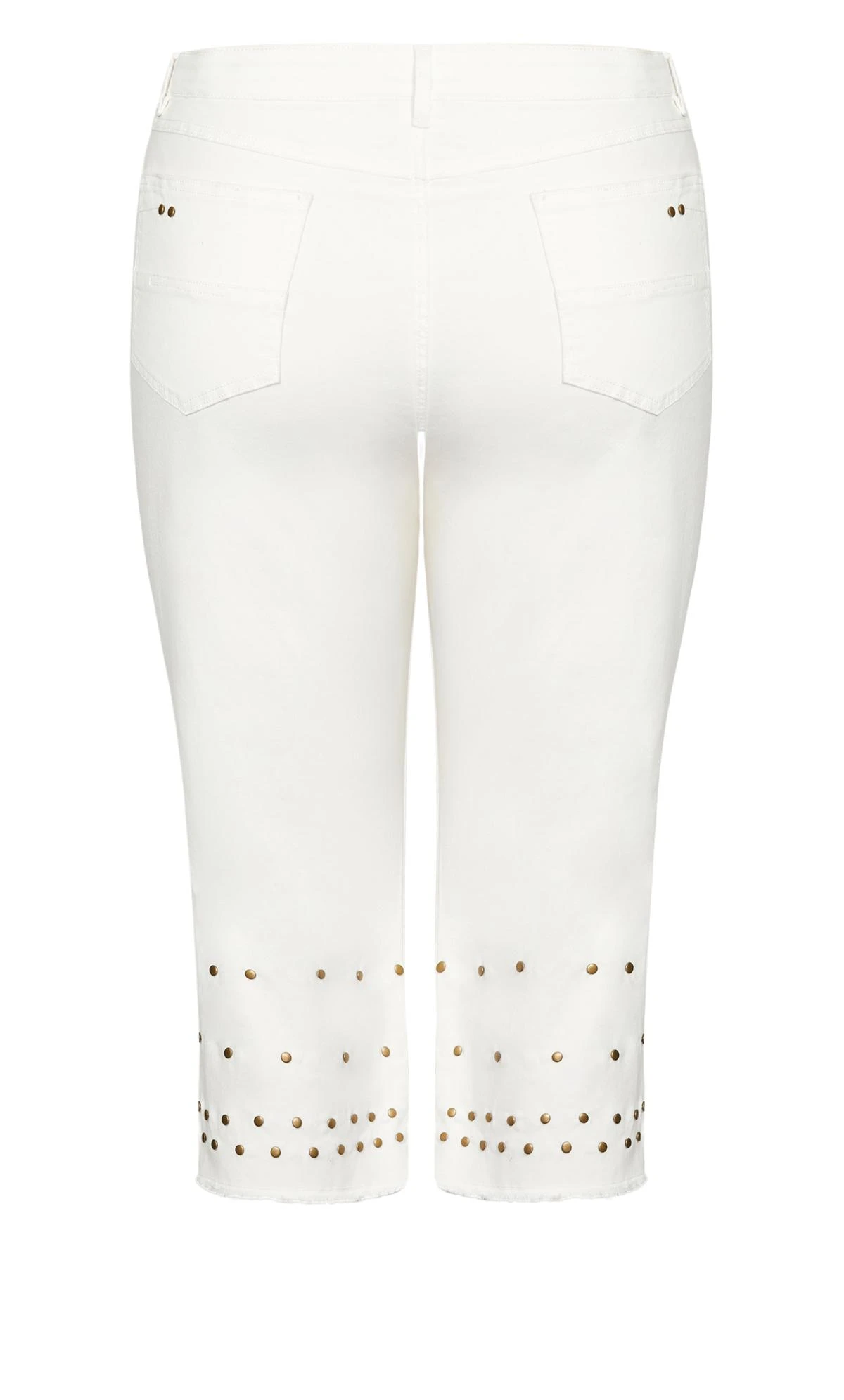 Avenue White Jada Stud Cropped Jeans - Image 7