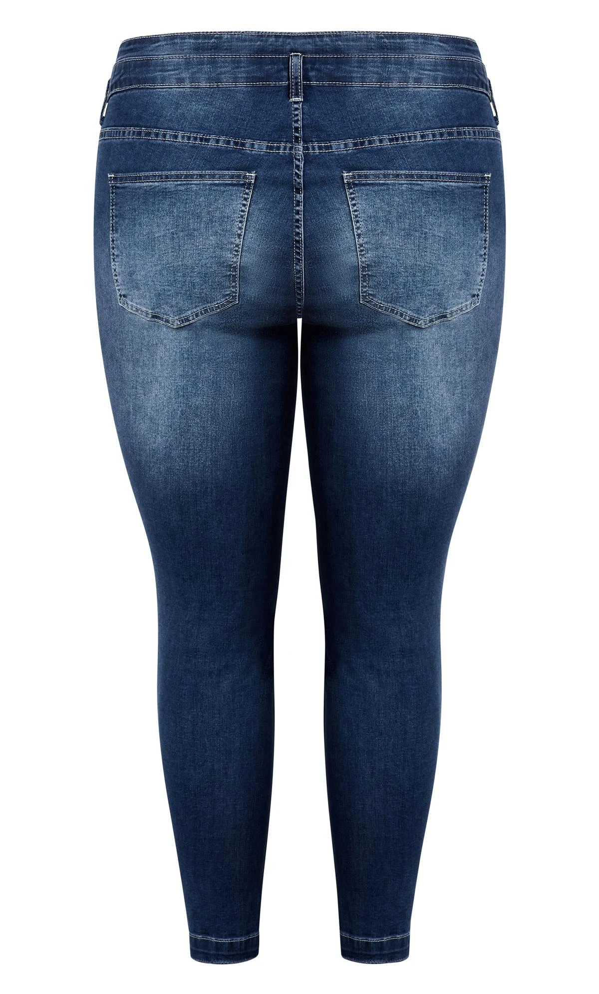 Avenue Blue Dark Wash Front Pocket Skinny Jeans - Image 7