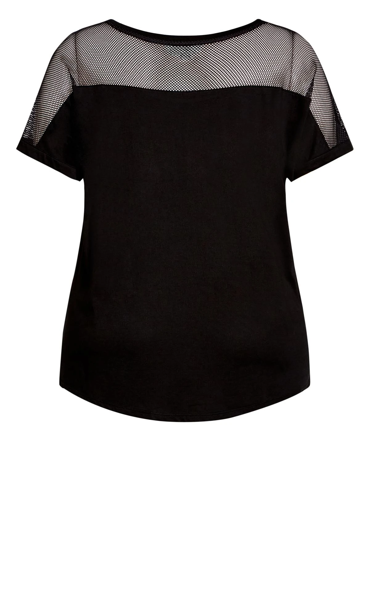 City Chic Zim & Zoe Black Mesh Sleeve Top - Image 4