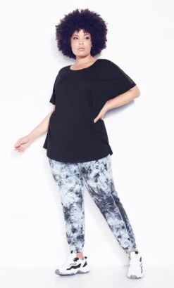 City Chic Zim & Zoe Black Mesh Sleeve Top