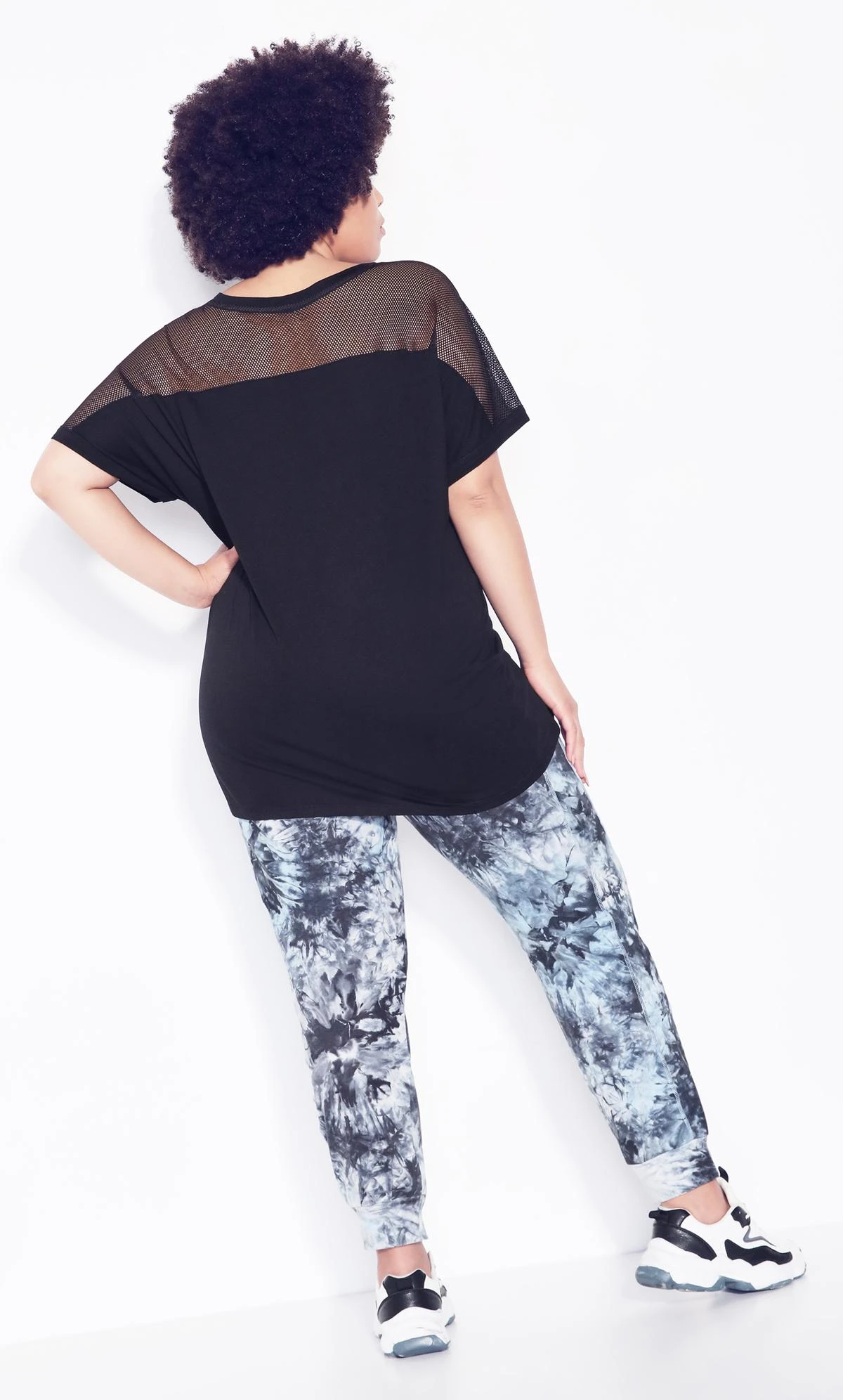 City Chic Zim & Zoe Black Mesh Sleeve Top - Image 10