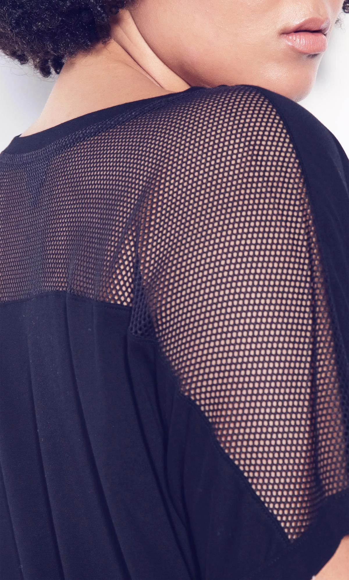 City Chic Zim & Zoe Black Mesh Sleeve Top - Image 11