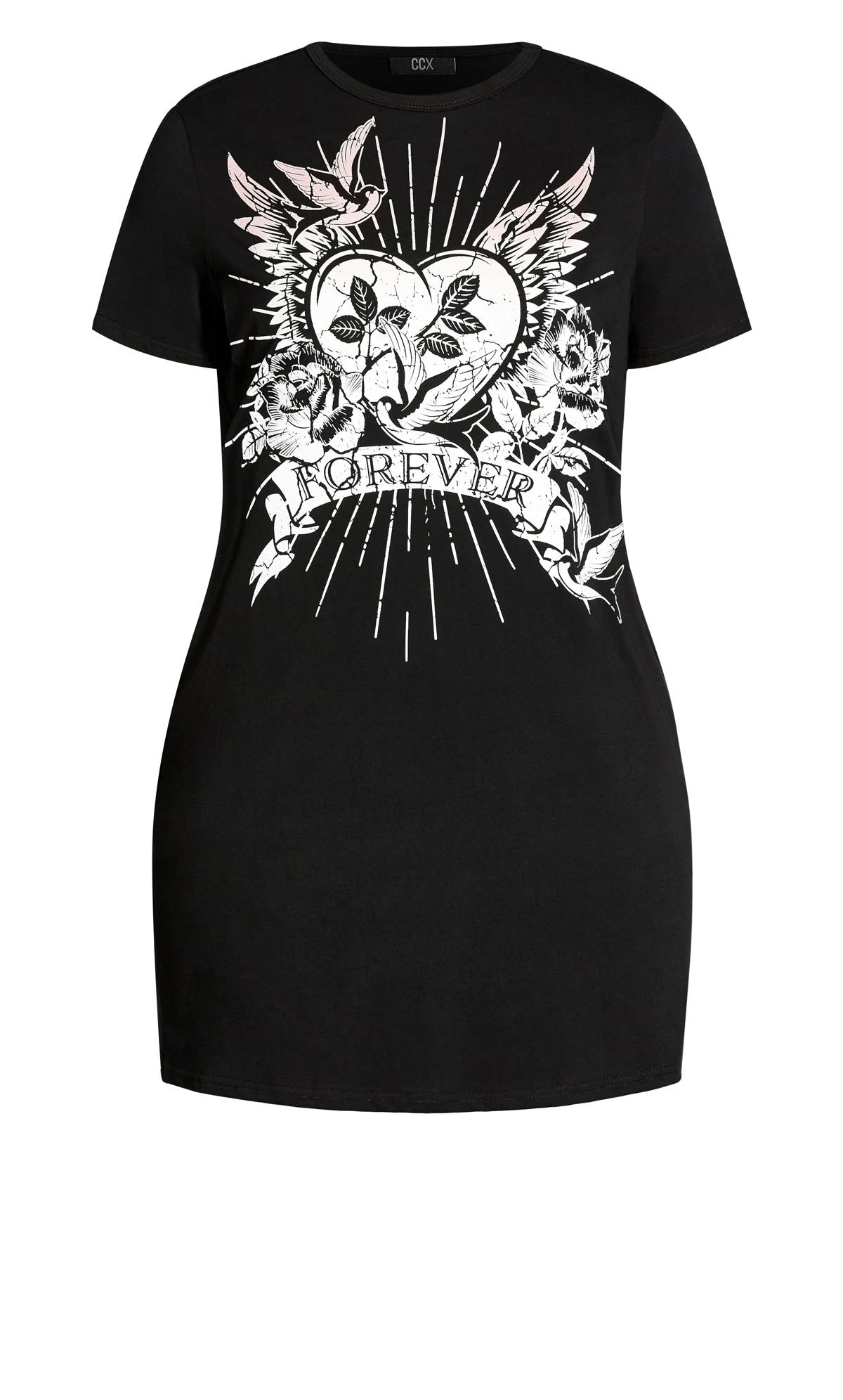 City Chic Black 'Forever' T-Shirt Dress - Image 4