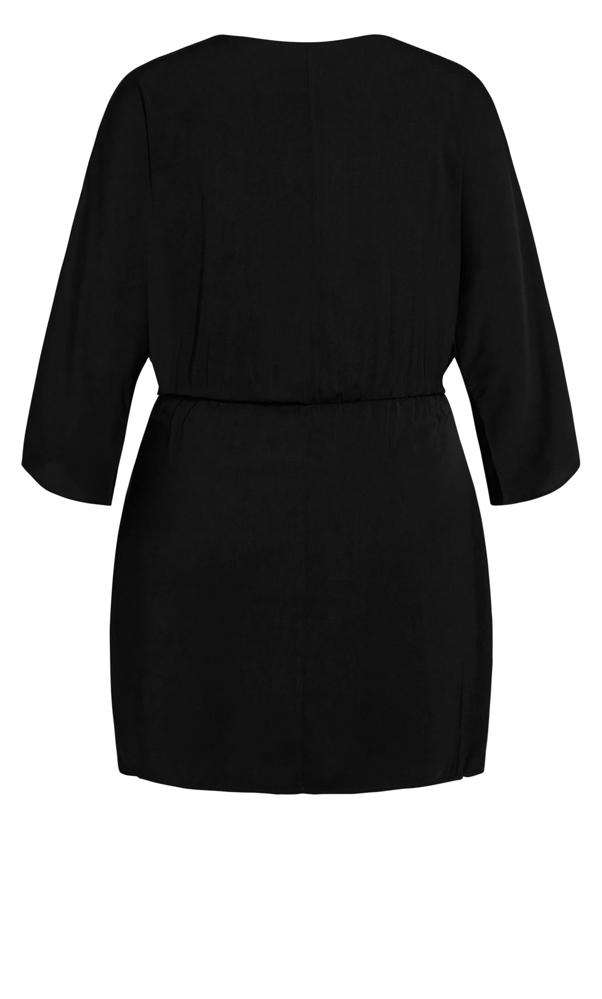 City Chic Black Drape Detail Mini Dress - Image 6