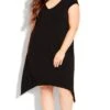Avenue Black Plain Knit Dress