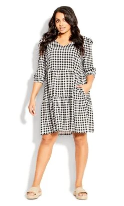 Avenue Loralette White Floral Print V-Neck Mini Dress