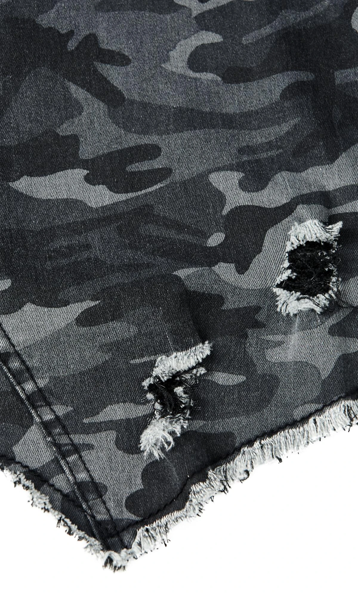 Avenue Societie + Green Camo Print Denim Asymmetric Skirt - Image 5