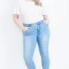 Avenue Aveology Light Blue Wash Cropped Skinny Jeans