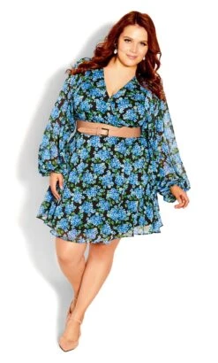 City Chic Blue Blue Bunch Dress