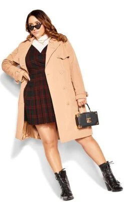 City Chic CCX Black & Red Pinafore Check Dress