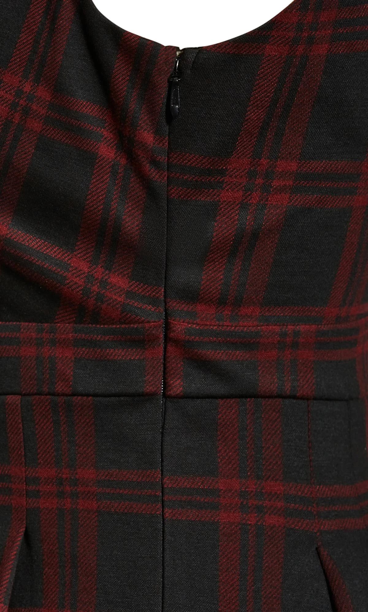 City Chic CCX Black & Red Pinafore Check Dress - Image 7