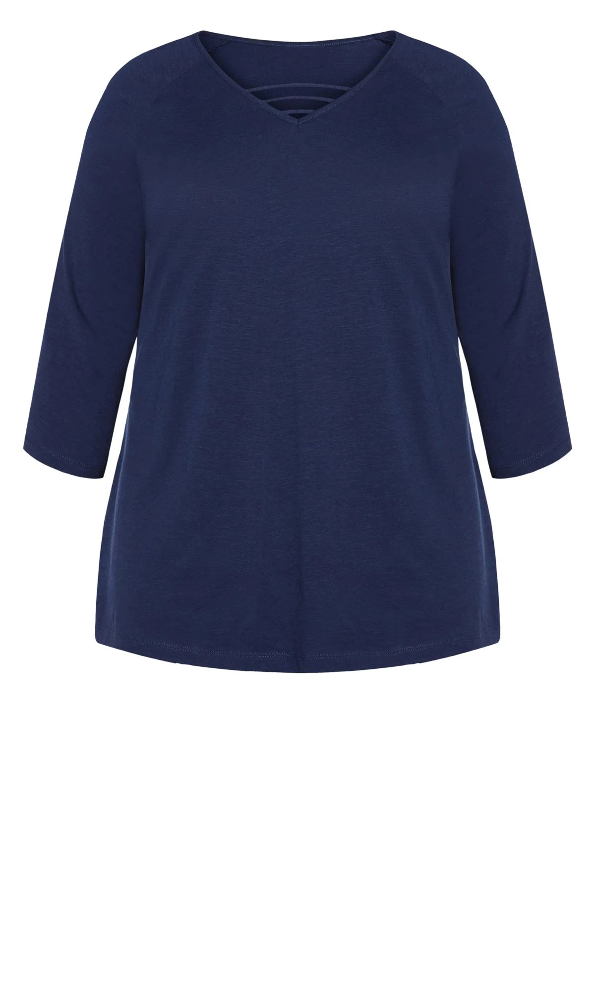 Avenue Blue 3 Bar 3/4 Sleeve Plain Tee - Image 5