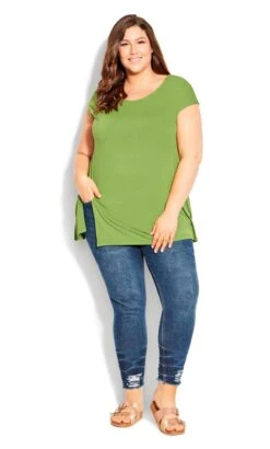 Avenue Green Split Side Plain Top