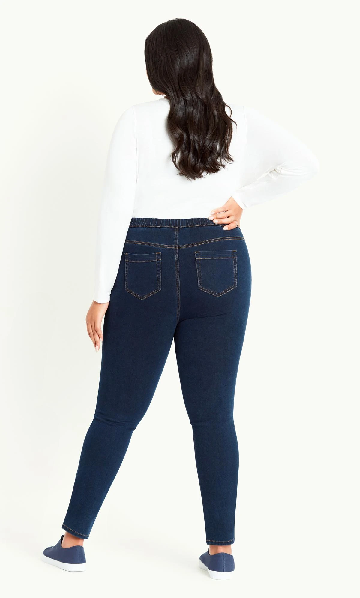 Evans Blue Indigo Denim Curve Fit Denim Jeggings - Short - Image 2