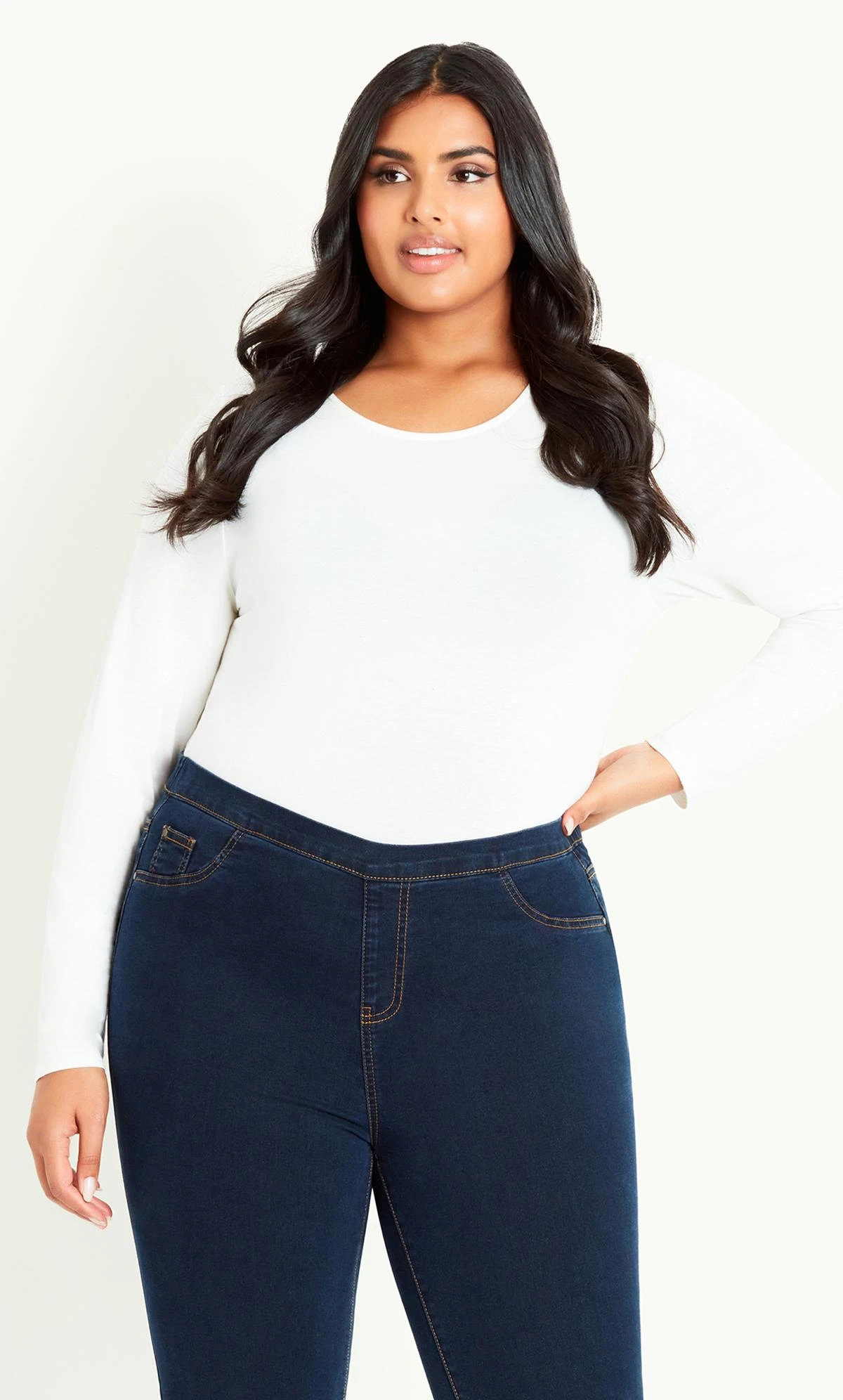 Evans Blue Indigo Denim Curve Fit Denim Jeggings - Short - Image 3